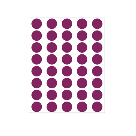 Nevs 1/2" Color Coding Dots Maroon - Sheet Form DOT-12M Maroon